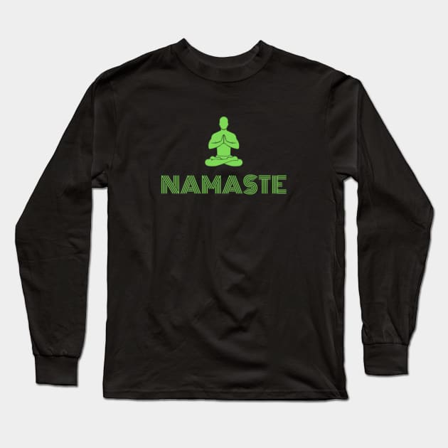 Namaste Yoga T-Shirt Long Sleeve T-Shirt by TeesFashion